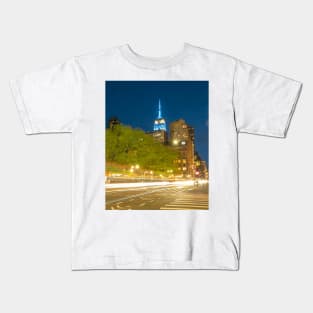 Empire State Building Trail lights Kids T-Shirt